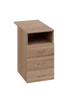 CKC 2 - 84 kontejner přístavný, 3-zásuvkový/nika, deska 25 mm, centrální zámek, dub bardolino